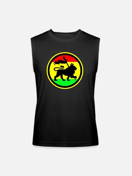 Rasta Lion - Men’s Performance Sleeveless Shirt - black