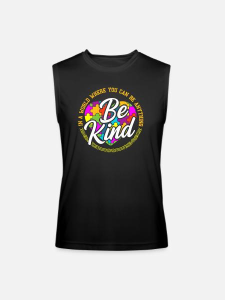 Be Anything Be Kind Flower - Men’s Performance Sleeveless Shirt - black