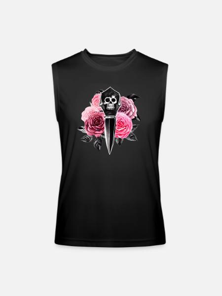 Roses and Skull Dagger - Men’s Performance Sleeveless Shirt - black