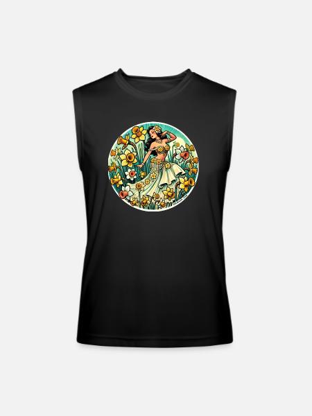 Belly Dance Daffodil - Men’s Performance Sleeveless Shirt - black