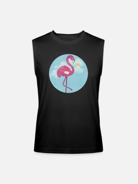 Flamingo In The Blue Sky - Men’s Performance Sleeveless Shirt - black