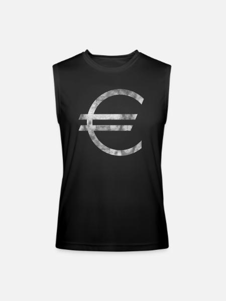 Silver Euro Symbol - Men’s Performance Sleeveless Shirt - black