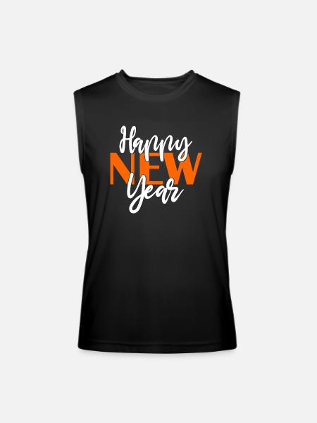 New Year Happy. - Men’s Performance Sleeveless Shirt - black