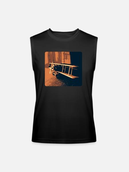 USAF Fighter Biplane - Men’s Performance Sleeveless Shirt - black