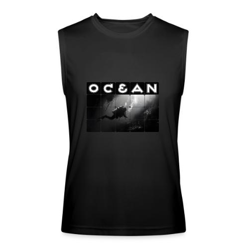 Ocean: Monochrome descent of a scuba diver - Men’s Performance Sleeveless Shirt