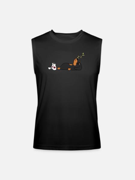 Dachshund Sake Drunk - Men’s Performance Sleeveless Shirt - black