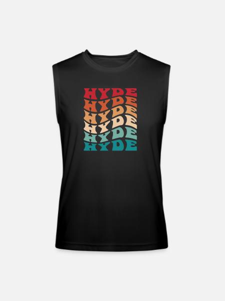 Funny Personalized Hyde Name Themed Apparel - Men’s Performance Sleeveless Shirt - black