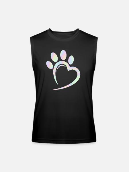 Pastel Cat Paw Heart - Men’s Performance Sleeveless Shirt - black