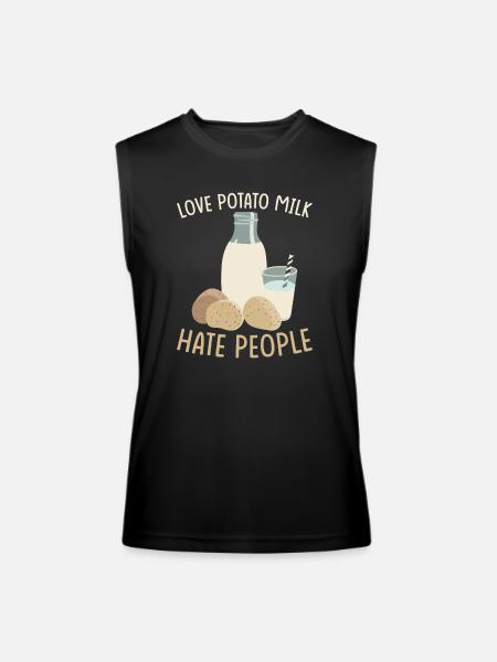 Potato Milk Saying - Men’s Performance Sleeveless Shirt - black