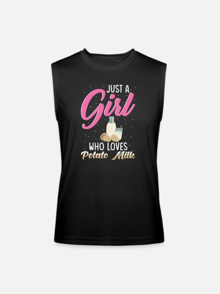 Potato Milk Saying - Men’s Performance Sleeveless Shirt - black