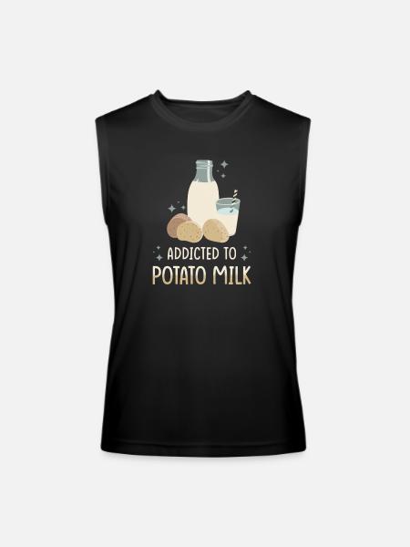 Potato Milk Saying - Men’s Performance Sleeveless Shirt - black