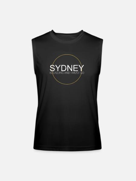 sydney saying - Men’s Performance Sleeveless Shirt - black
