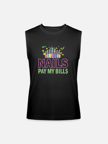 Nails Pay My Bills Manicurist - Men’s Performance Sleeveless Shirt - black - Front