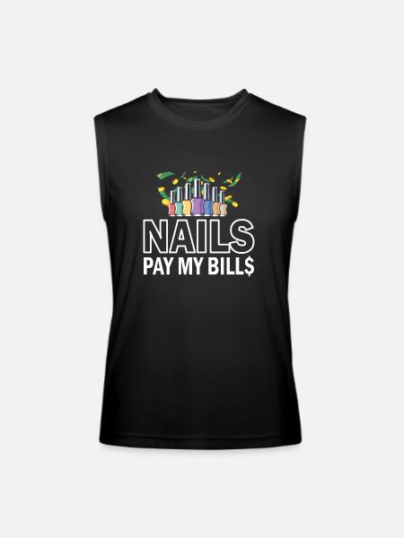 Nails Pay My Bills Manicurist - Men’s Performance Sleeveless Shirt - black - Front