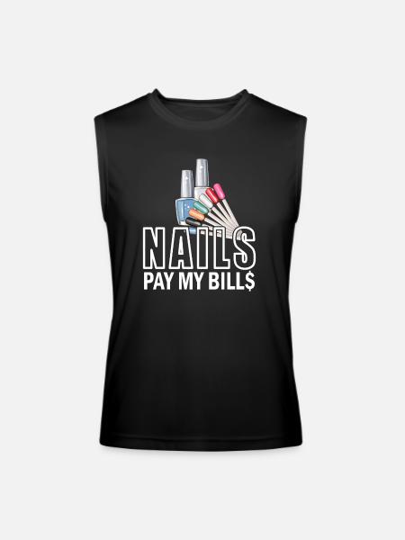 Nails Pay My Bills Manicurist - Men’s Performance Sleeveless Shirt - black - Front