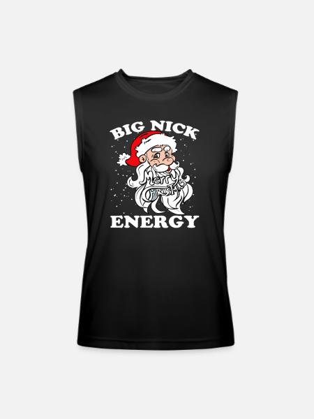 Big Nick Energy Funny Xmas Christmas - Men’s Performance Sleeveless Shirt - black - Front