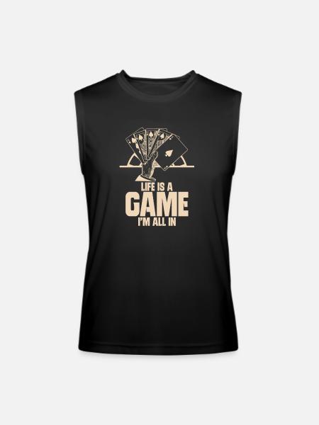 Poker Casino Poker Player Gambling Roulette - Men’s Performance Sleeveless Shirt - black - Front