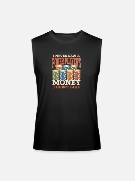 Poker Casino Poker Player Gambling Roulette - Men’s Performance Sleeveless Shirt - black - Front