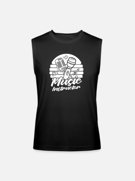 Music Teacher Microphone - Men’s Performance Sleeveless Shirt - black