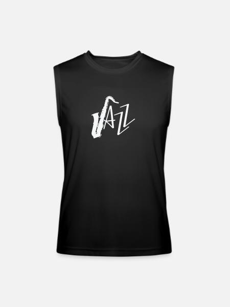 Jazz Saxophone Improvised - Men’s Performance Sleeveless Shirt - black