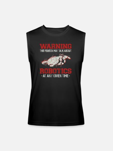 Robot Robotics Engineer Warning - Men’s Performance Sleeveless Shirt - black