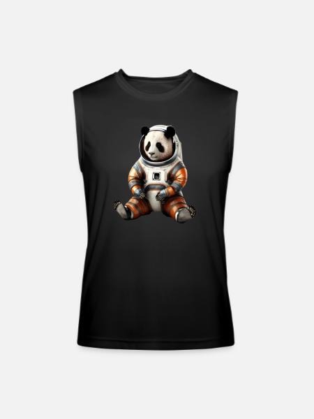 Panda Astronauts Suit - Men’s Performance Sleeveless Shirt - black