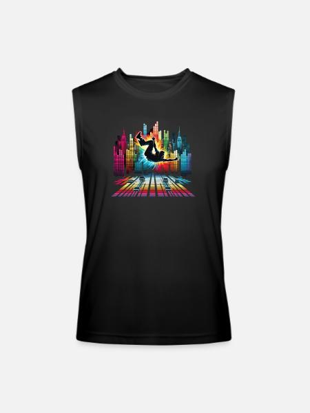 Breakdance Break Dancer Break Dance Children - Men’s Performance Sleeveless Shirt - black - Front