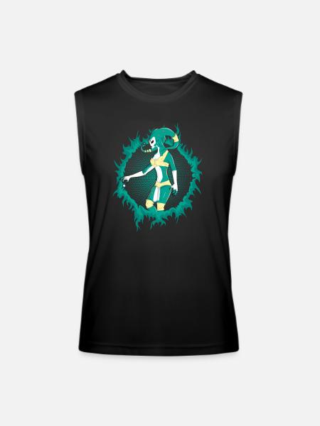 Alien With Halftone Background - Men’s Performance Sleeveless Shirt - black