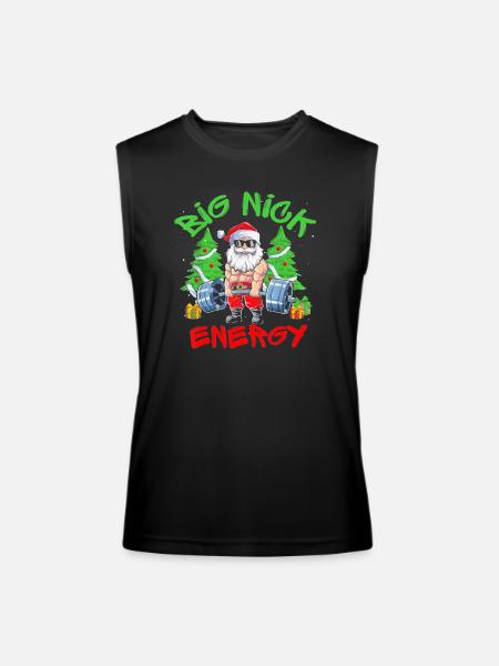 Big Nick Energy Santa Gym - Men’s Performance Sleeveless Shirt - black - Front