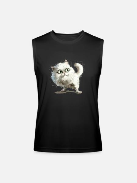 Funny Cat - Men’s Performance Sleeveless Shirt - black