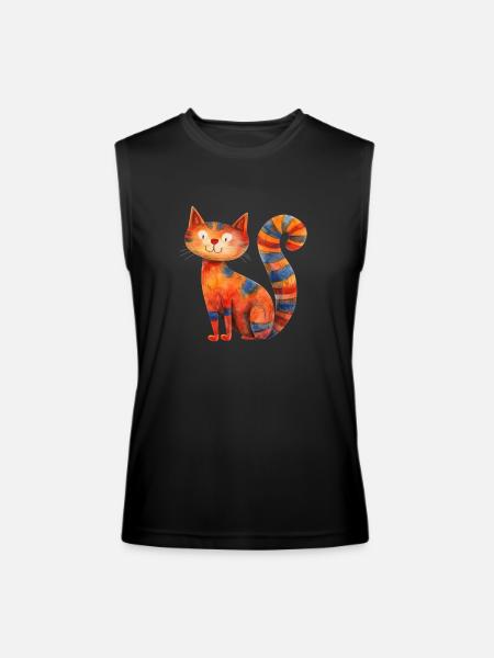 Funny Cat - Men’s Performance Sleeveless Shirt - black