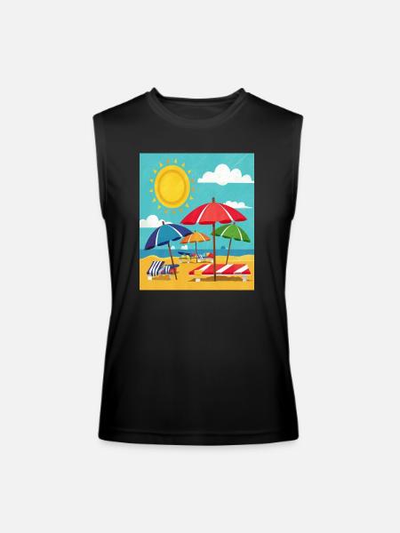 Beach Umbrellas - Men’s Performance Sleeveless Shirt - black
