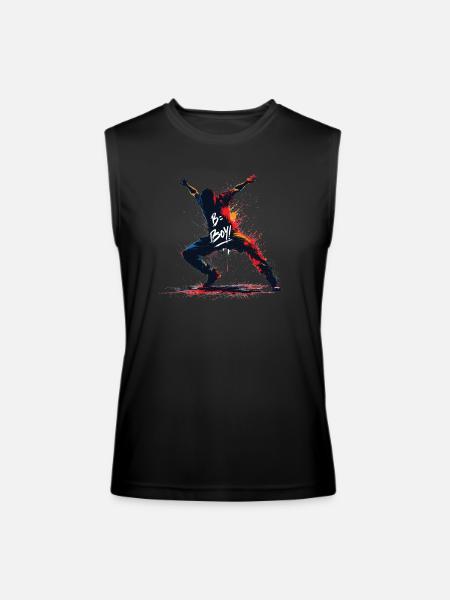 B-boy Break Dance Hip Hop Dance Dancer Break Dance - Men’s Performance Sleeveless Shirt - black - Front