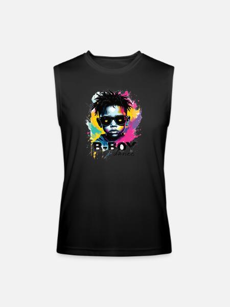 B-boy Break Dance Hip Hop Dance Dancer Break Dance - Men’s Performance Sleeveless Shirt - black - Front