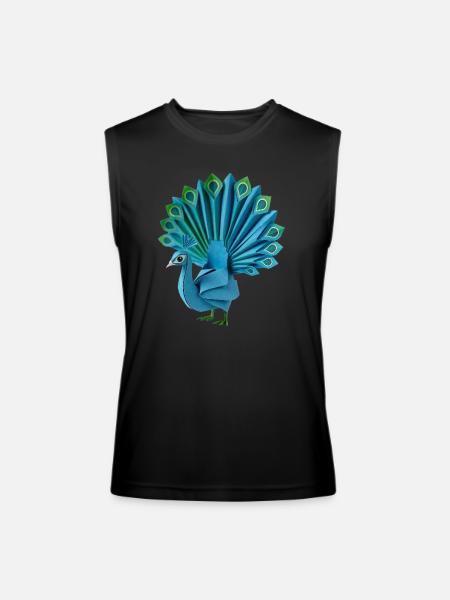 Origami Peacock - Men’s Performance Sleeveless Shirt - black