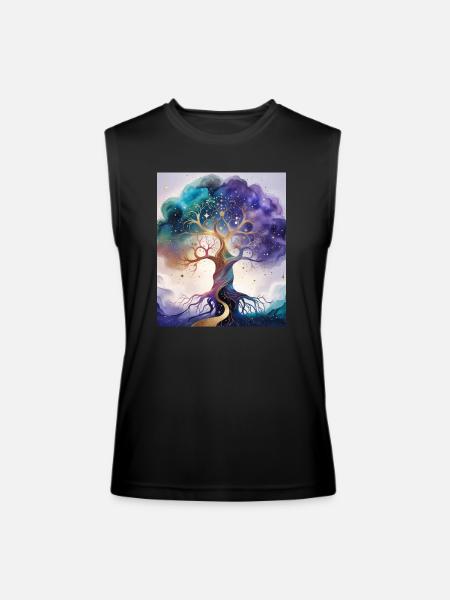 Nebula Bloom - Men’s Performance Sleeveless Shirt - black