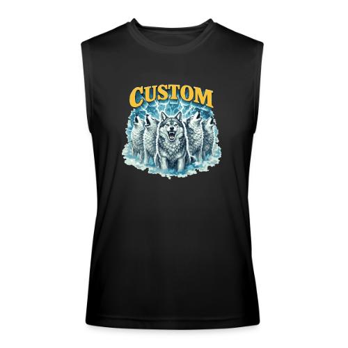 Custom Wolf Pack Howling Moon Vintage Wilderness - Men’s Performance Sleeveless Shirt
