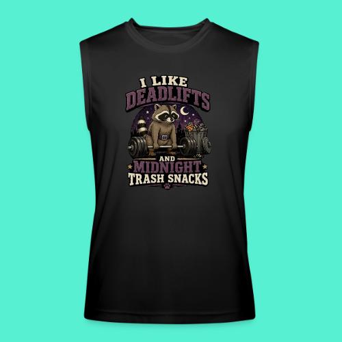 I like deadlifts and trash midnight snacks - Men’s Performance Sleeveless Shirt