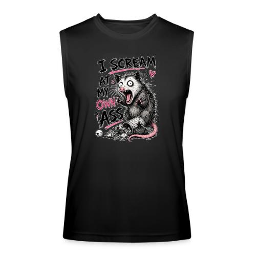 Funny Opossum Screaming Graphic Tee - Men’s Performance Sleeveless Shirt