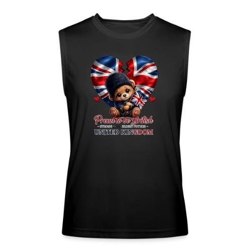 Proud to Be British Teddy Bear UK Patriot Gift - Men’s Performance Sleeveless Shirt