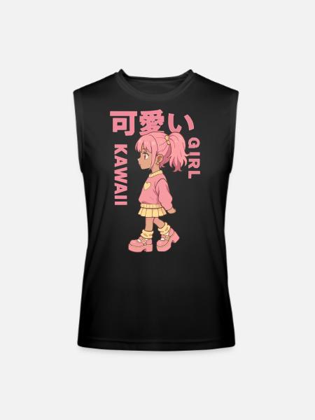 Kawaii Girl - Men’s Performance Sleeveless Shirt - black