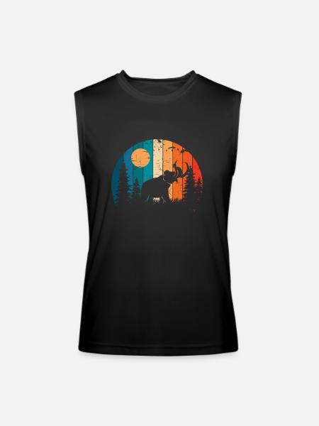 Retro Prehistoric Animal Mammoth - Men’s Performance Sleeveless Shirt - black