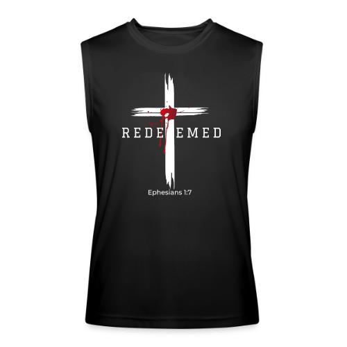 Redeemed by the blood of Jesus - Ephesians 1:7 - Men’s Performance Sleeveless Shirt