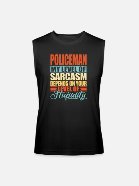Policeman sarcasm Policeman - Men’s Performance Sleeveless Shirt - black