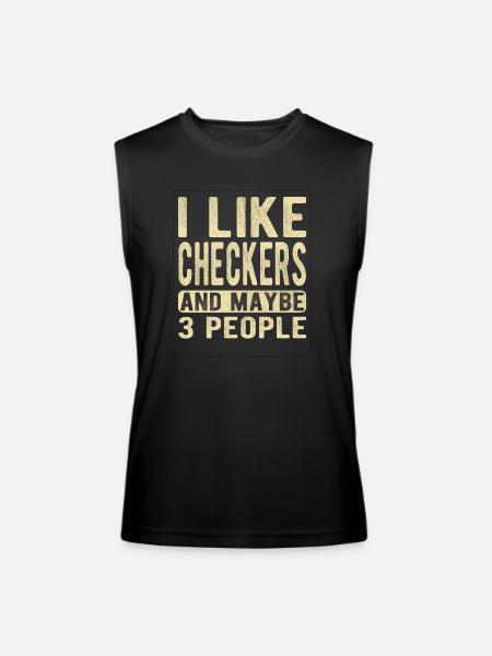 Checkers Saying - Men’s Performance Sleeveless Shirt - black - Front