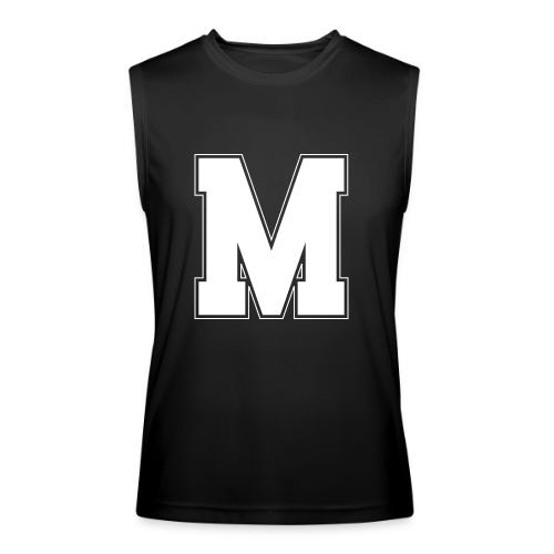 White Letter M – Varsity Alphabet Monogram - Men’s Performance Sleeveless Shirt