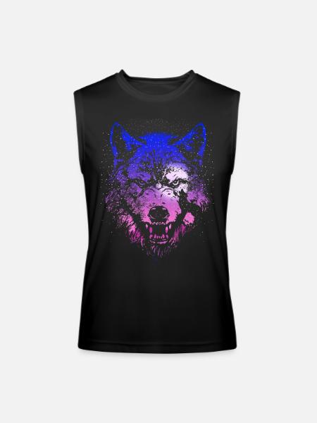 Wolf Night Howls - Men’s Performance Sleeveless Shirt - black - Front