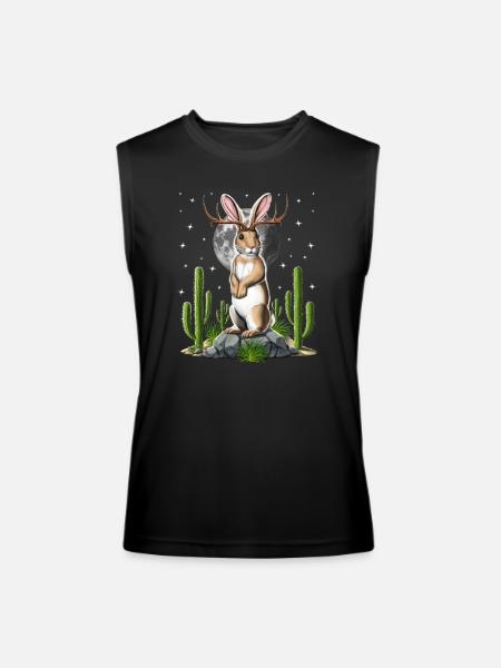 Jackalope Cryptid Rabbit - Men’s Performance Sleeveless Shirt - black