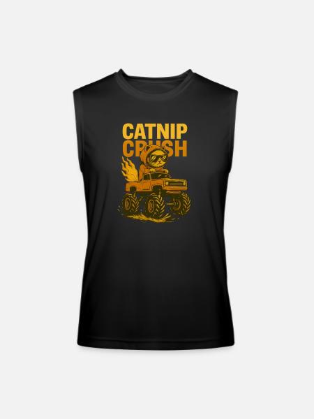 Cool Cat Monstertruck - Men’s Performance Sleeveless Shirt - black