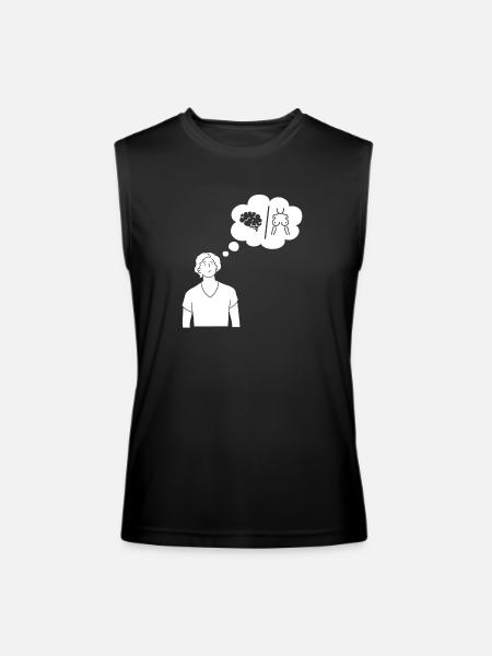Dual Thought Silhouette - Men’s Performance Sleeveless Shirt - black